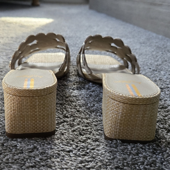 Sam Edelman Winter Square Toe Crystal & Chain Embellished Block Heel Sandal NWB - Picture 7 of 15